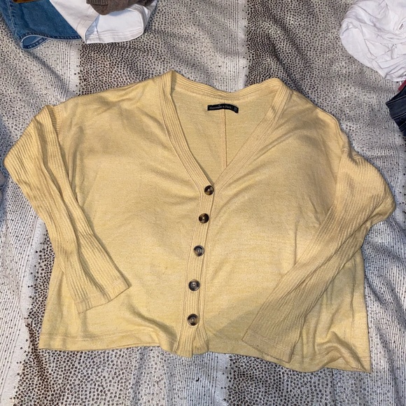 Yellow Abercrombie Cardigan Sweater - Picture 5 of 8